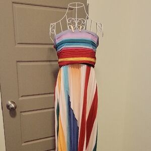 Vibrant Multicolor Strapless Dress